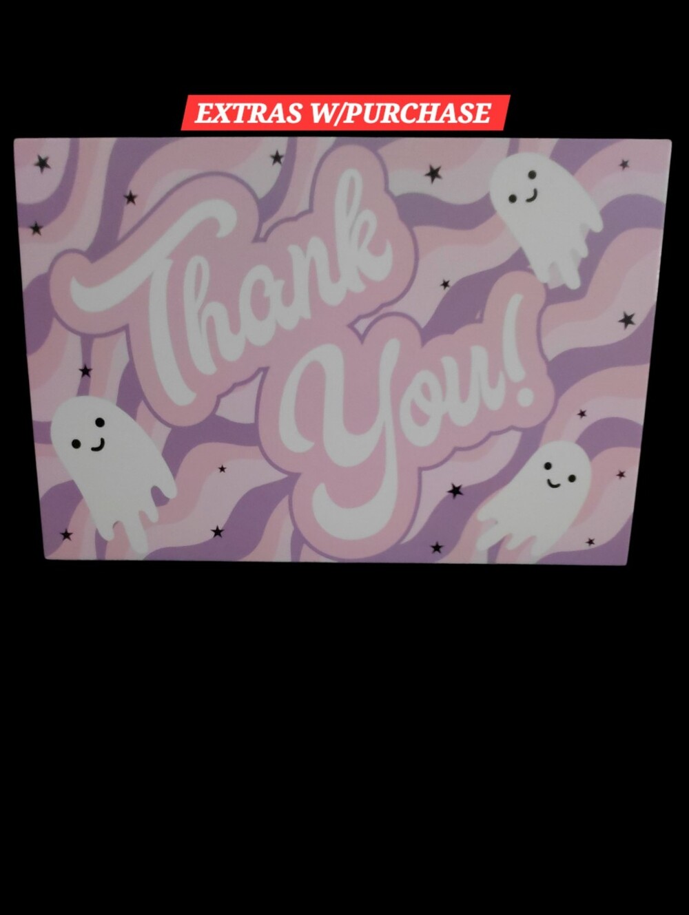 25ct. 4x6 Smiling Ghosts Holiday Thank You Cards Bonus 3 Random Polymailers